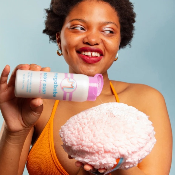 Megababe Pink Body Dust and Puff Set - Picture 3 of 9